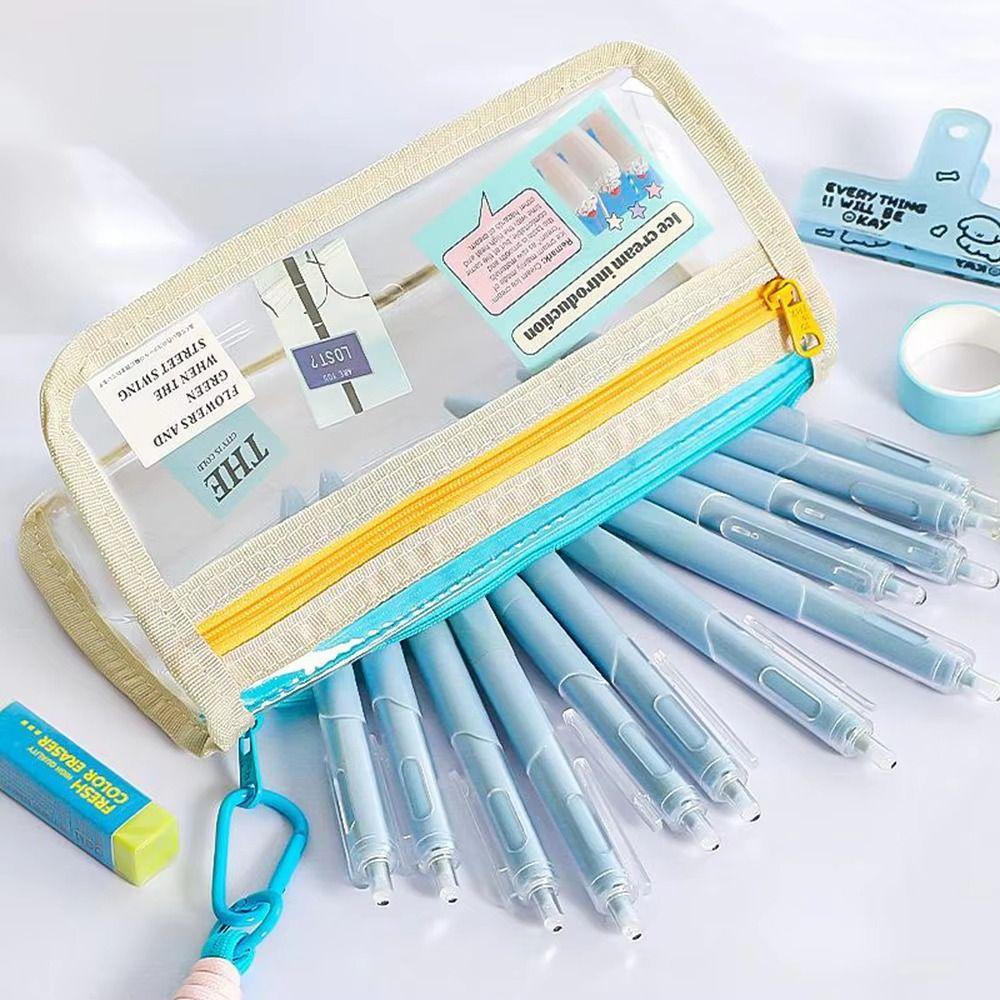 Detachable Large Capacity Pencil Case Beauty Bag Cosmetic Storage Bag  Student Supplies