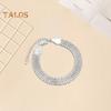 Women Bracelet Adjustable Braided Hollow Out Silver Color Polished Wide Couple Bangle Daily Wear Prom Wrist Jewelry Holiday Gift