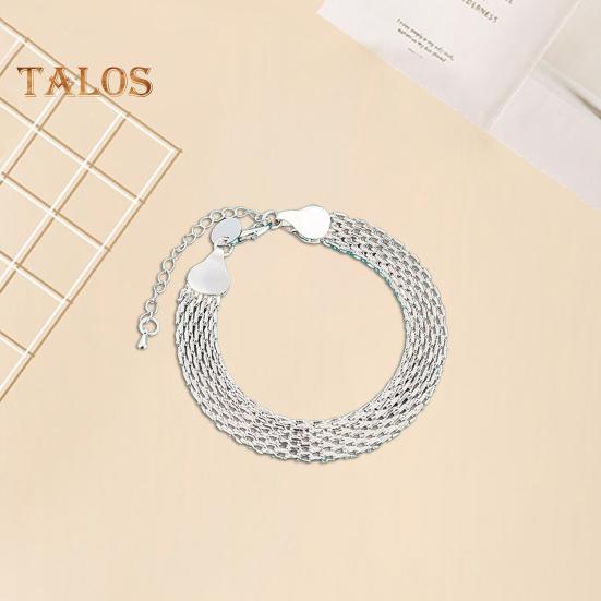 Women Bracelet Adjustable Braided Hollow Out Silver Color Polished Wide Couple Bangle Daily Wear Prom Wrist Jewelry Holiday Gift