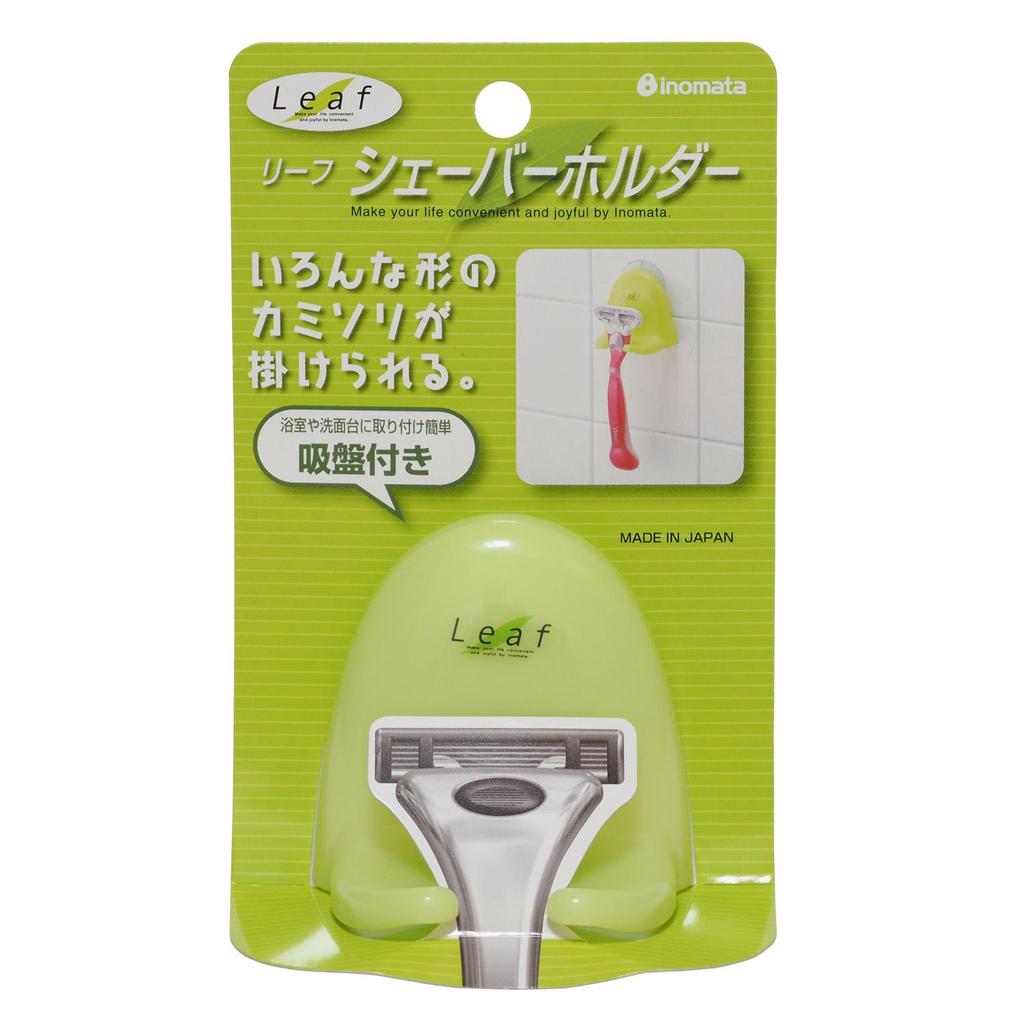 INOMATA Держатель для бритвы на присоске в виде листа Зеленый / Белый