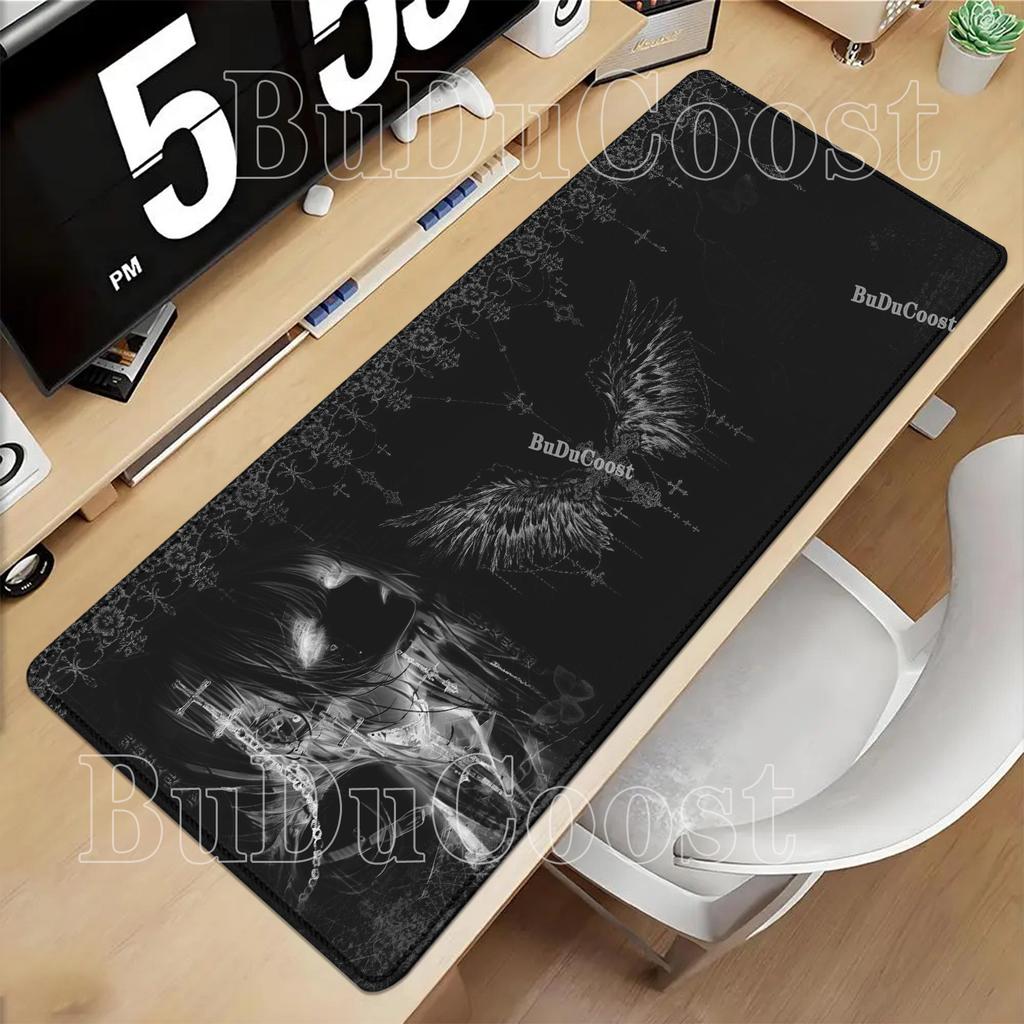 Anime girl Mousepad Aesthetics Angel Mouse Pad Office Keyboard Office Accessories E-Sports Carpet HD printing overlock Desk Mat