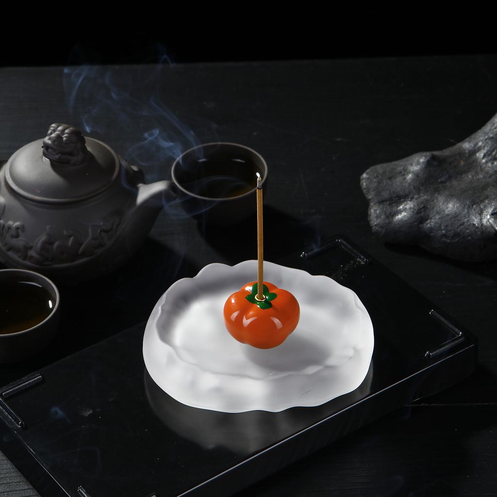 Мини-курильница из нефрита, подставка для благовоний со стеклянной пластиной для благовоний, улавливатель пепла, буддийские принадлежности для домашнего декора