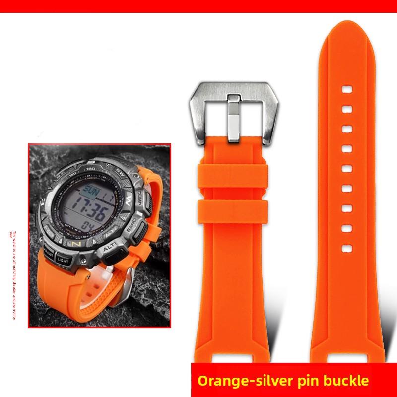 Легкий титановый ремешок Для часов Casio Protrek PRG-240 PRG-130Y PRW-1500 Металлический браслет с вогнутым креплением мужской Силиконовая резиновая лента