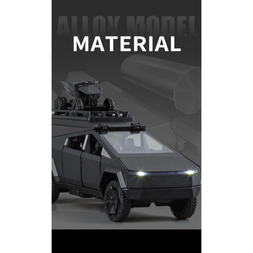 Infinium Die-cast 1:32 Cyber Truck Alloy Pull-back Model Car, A Black