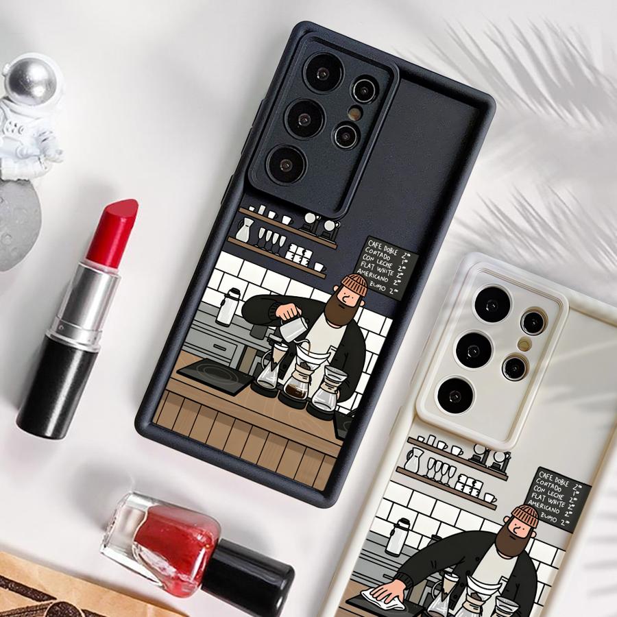 Чехол для телефона Samsung Galaxy S26 Ultra S24 Plus S24Ultra S20FE S21 S25 Edge S22 S23 FE S25 с рисунком «Кофейня»