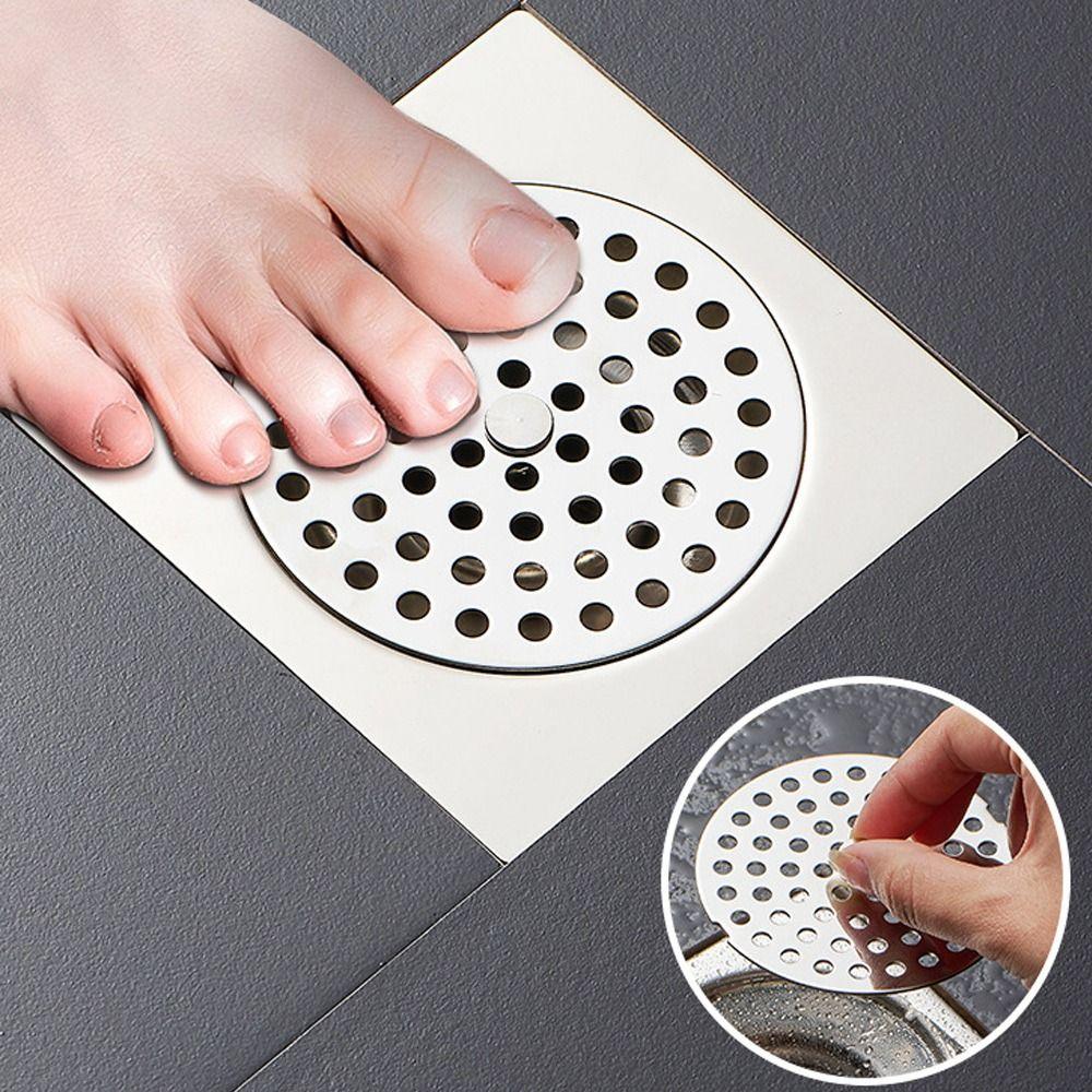 Round Square Shape Floor Drain Net Cover Stainless Steel Hair Filter Useful Drain Cover