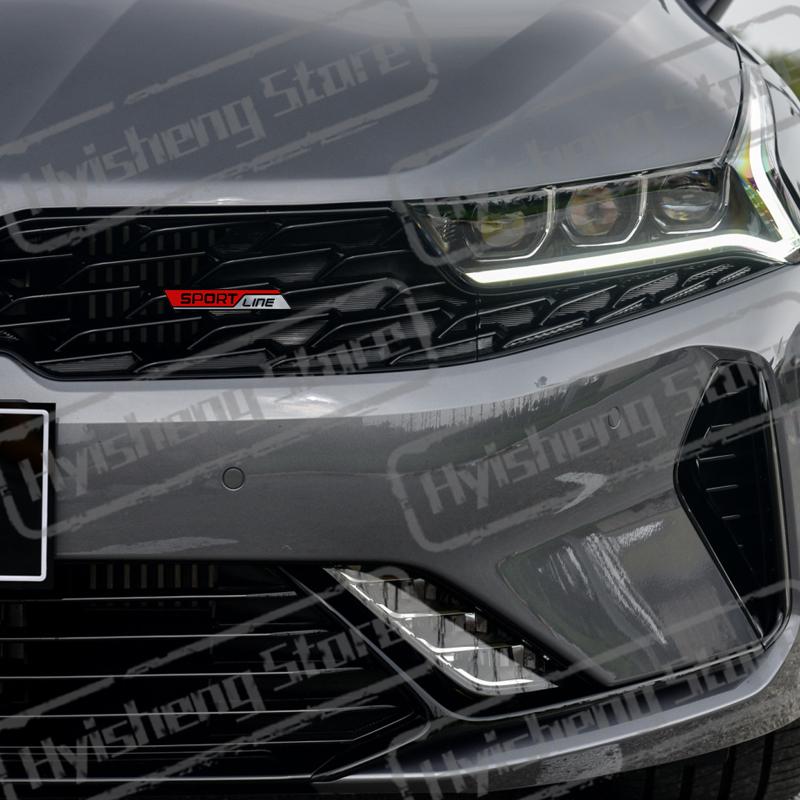 AAABV1 Metal Car Styling Sport Line Front Grille Sticker Badge Rear Trunk Body Emblem For Skoda VRS Octavia Rapid Kodiaq Karoq Superb