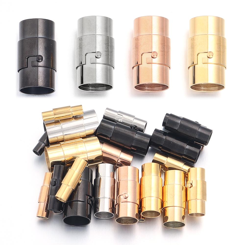 Stainless Steel Magnetic Clasps Bracelet Cord End Caps Connectors For Leather Bracelet Necklace Craft Jewelry Making Supplies