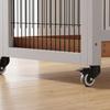 Indoor Rabbit Hutch on Wheels, 2 Levels, Ramp, 2 Lockable Doors, 2 Trays, 110 x 50 x 88 cm, Yellow
