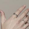 Day Gift Personality Korean Style Jewelry Men Geometric Ring Punk Finger Buckle Line Ring