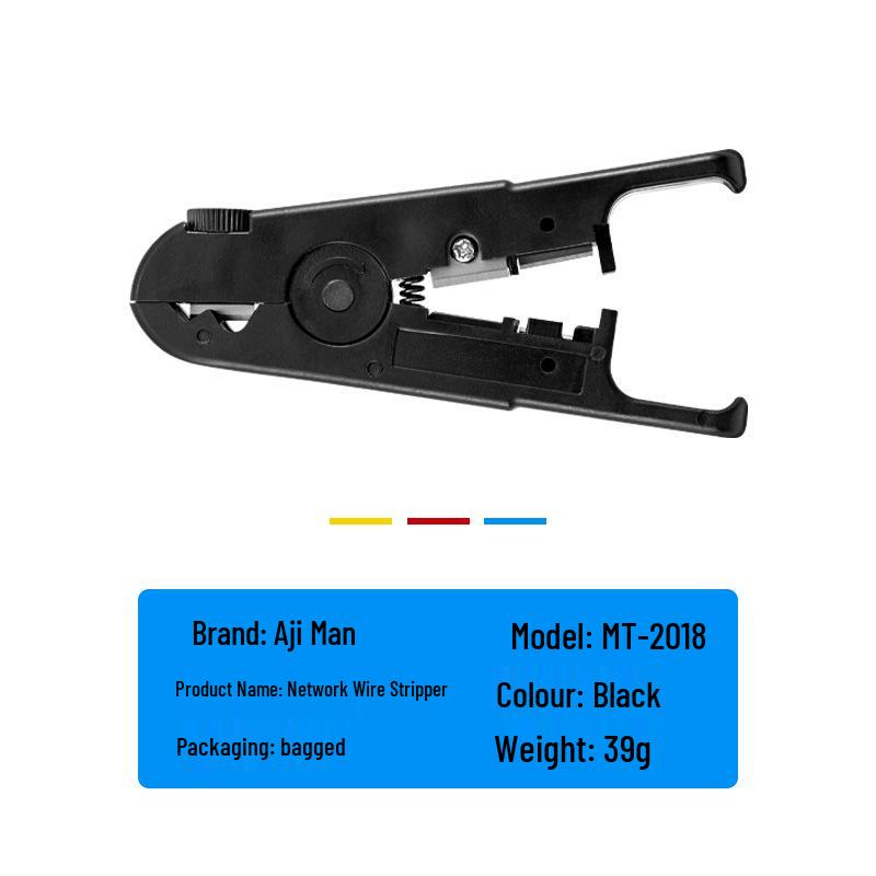 Инструмент для снятия изоляции с сетевого и коаксиального кабеля Ajiman Black/Grey
