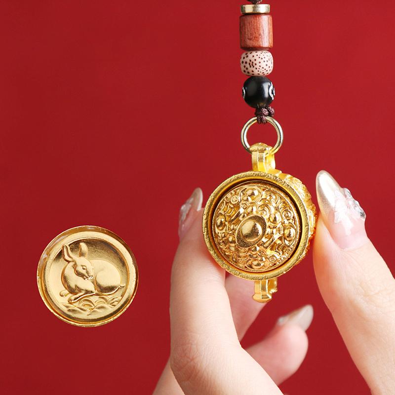 Двенадцать зодиаков имитация латуни сокровищница вращающаяся для мужчин и женщин подвесное украшение автомобильный брелок кулон