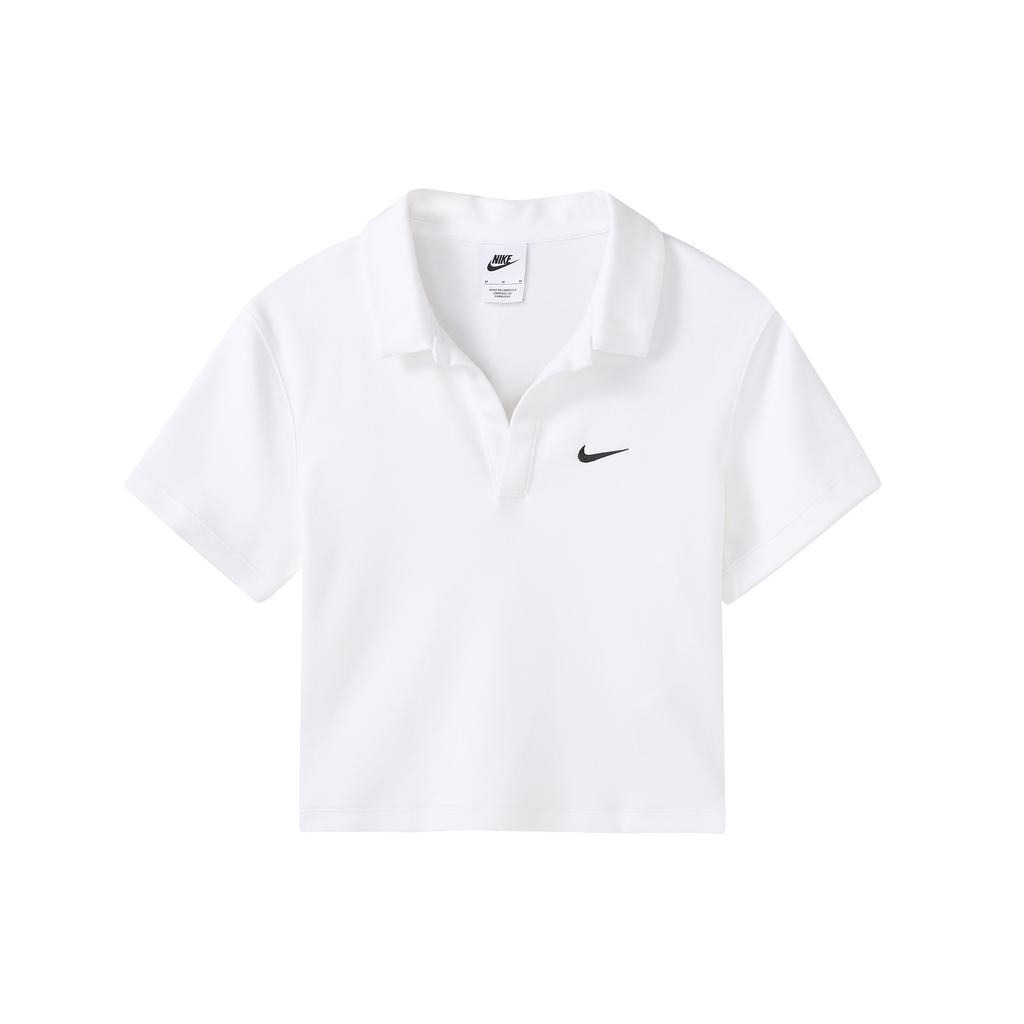 Новая женская футболка-поло с коротким рукавом Nike Sportswear Essential Белая DV7885-100
