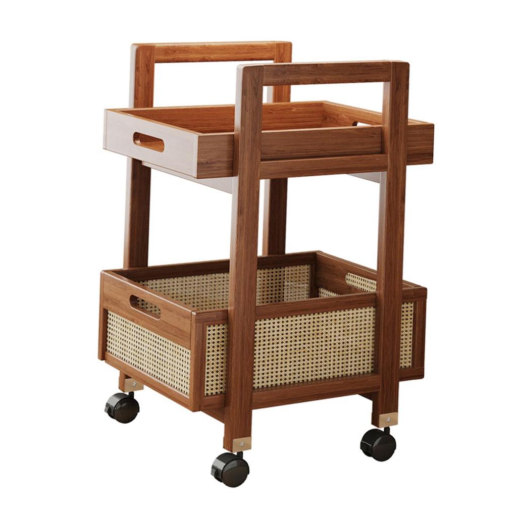 2 Tier Mobile Cart for Storage And Organization with Wheels Living Room