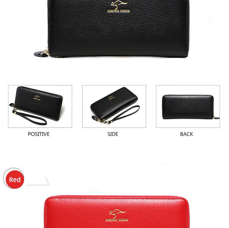 KANGAROO KINGDOM женский кошелек из натуральной кожи, длинный женский клатч, кошелек на молнии, держатель для карт