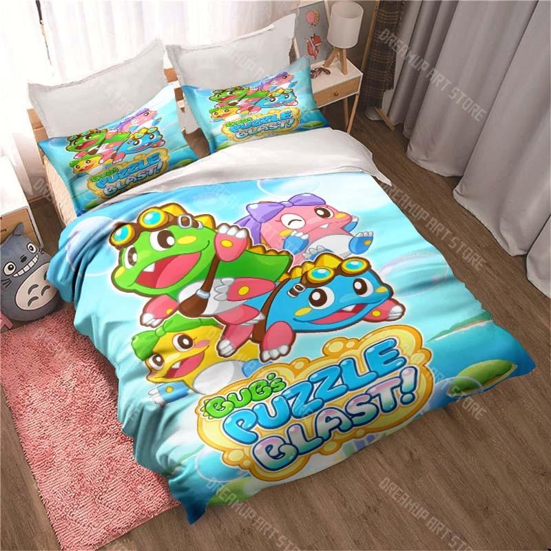 Мультяшное постельное белье Bubble Bobble наволочка пододеяльник спальня дом комфорт принт большая кровать украшение спальни детский подарок