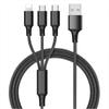 USB-кабель для быстрой зарядки универсального многофункционального кабеля 3 в 1 для сотового телефона Samsung Тип C