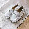 Baby Jam Unisex Leather Ribbon Loafer White-7066