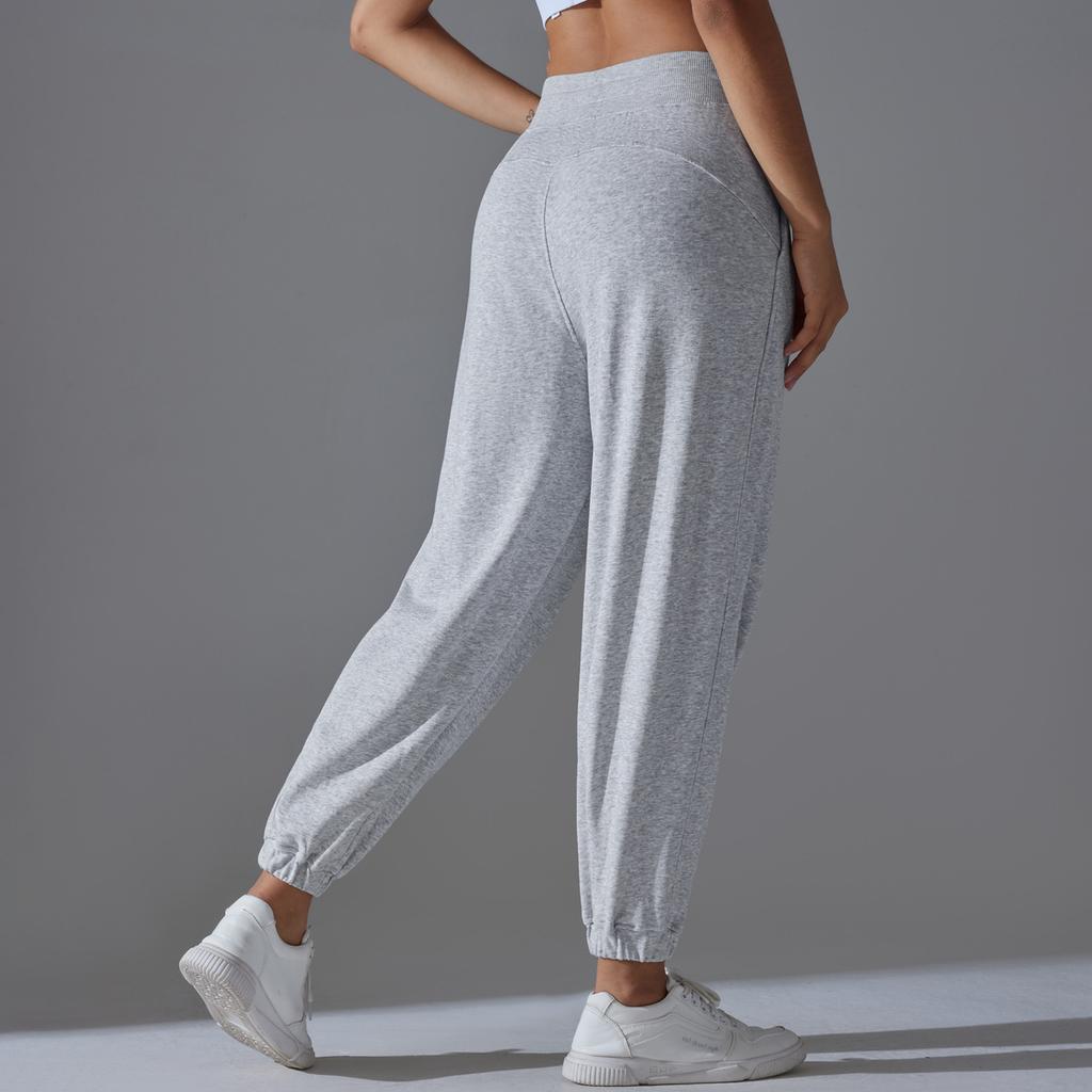 Европейские и американские новые леггинсы на кулиске женские повседневные свободные спортивные штаны для йоги, фитнеса, бега, с карманами, домашние спортивные штаны