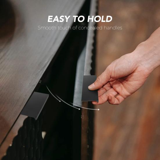 4 шт. скрытые ручки для шкафа, полированная поверхность, простая установка, невидимые ручки для мебели, ручки для шкафа