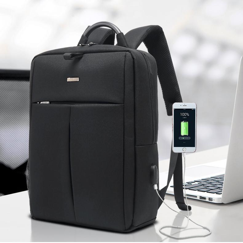 Мужские рюкзаки Cool Bell с USB-портом для зарядки Мужской деловой повседневный водонепроницаемый рюкзак для ноутбука 15,6 дюйма черный/серый CB-6107S