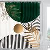 Abstract Leaves Shower Curtain Emerald Green Modern Tropical Simple Minimalist Chic Waterproof Bathroom Curtain With 12 Hooks