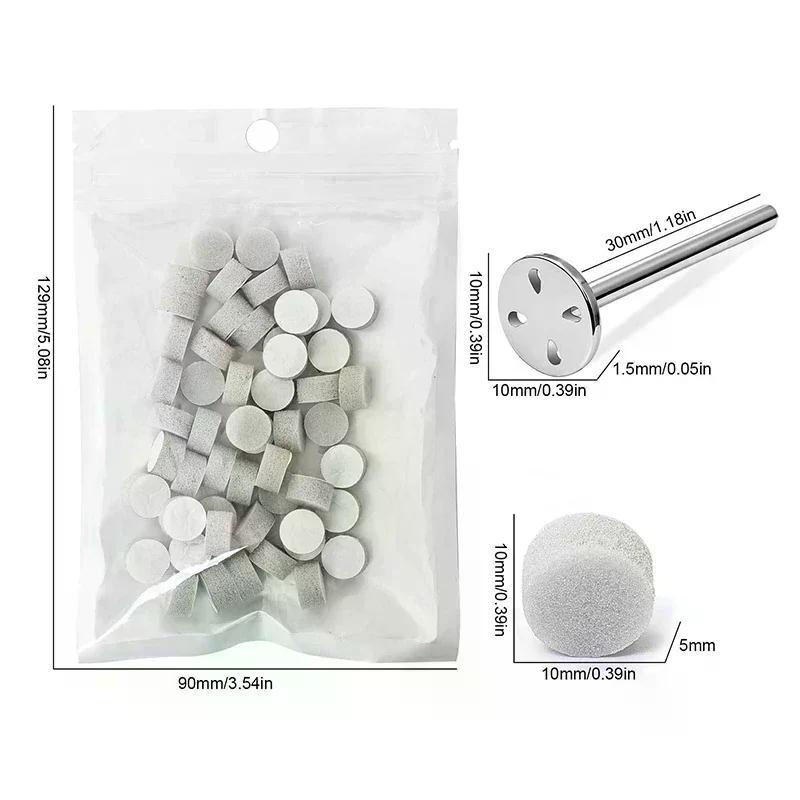 50 шт. 10 мм самоклеящиеся сменные губчатые полировальные подушечки диск из нержавеющей стали для педикюра полировальные аксессуары