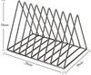 Metal Record Stand - Record Storage | Triangle Display Stand for 60 Records | LP Storage Case Newspaper Rack | Vinyl Record Holder for Office CD Maga