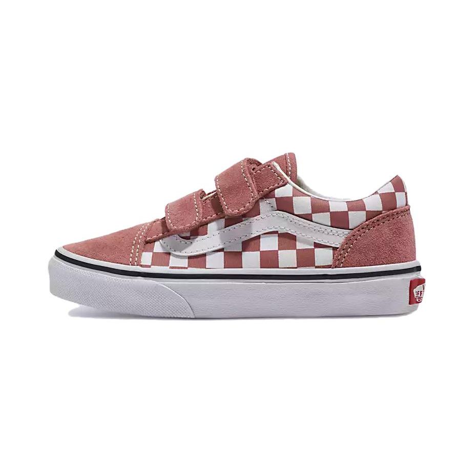 Vans Slip Resistant Cushioning Low Top Kids Skate Shoes Kids Sneakers Red White VN0A38HDCHO