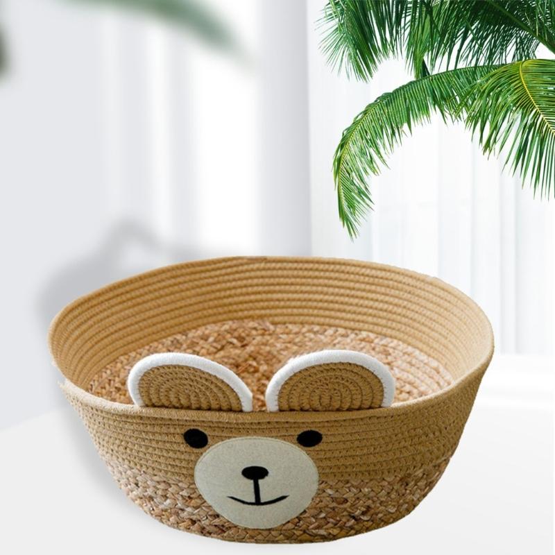 Корзина-лежанка для кошек и щенков Основание Съемная подушка Корзина для мелких и средних питомцев Креативная лежанка для питомцев Милое гнездышко