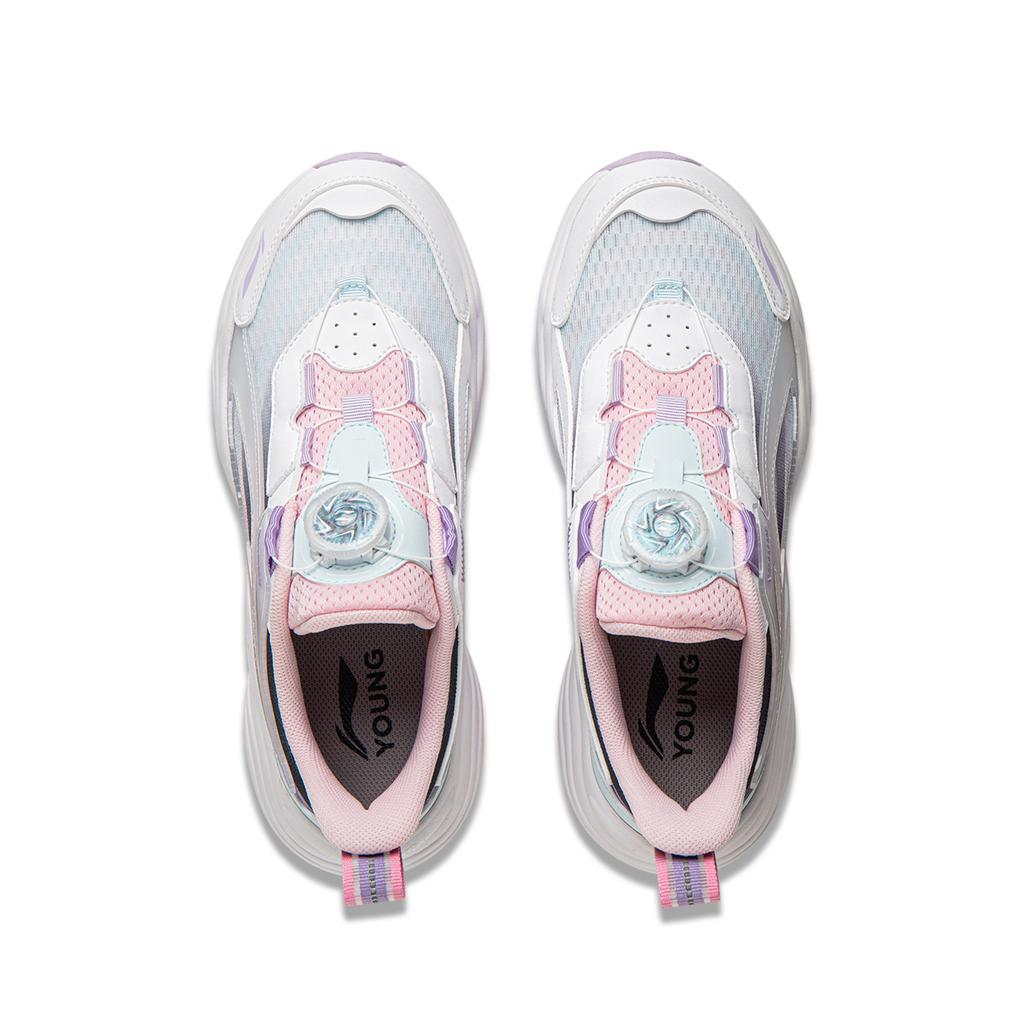 Li Ning Детская спортивная серия лайфстайл, цветной блок, удобная амортизация, низкий верх, повседневная обувь, детская повседневная обувь YKCV202-8