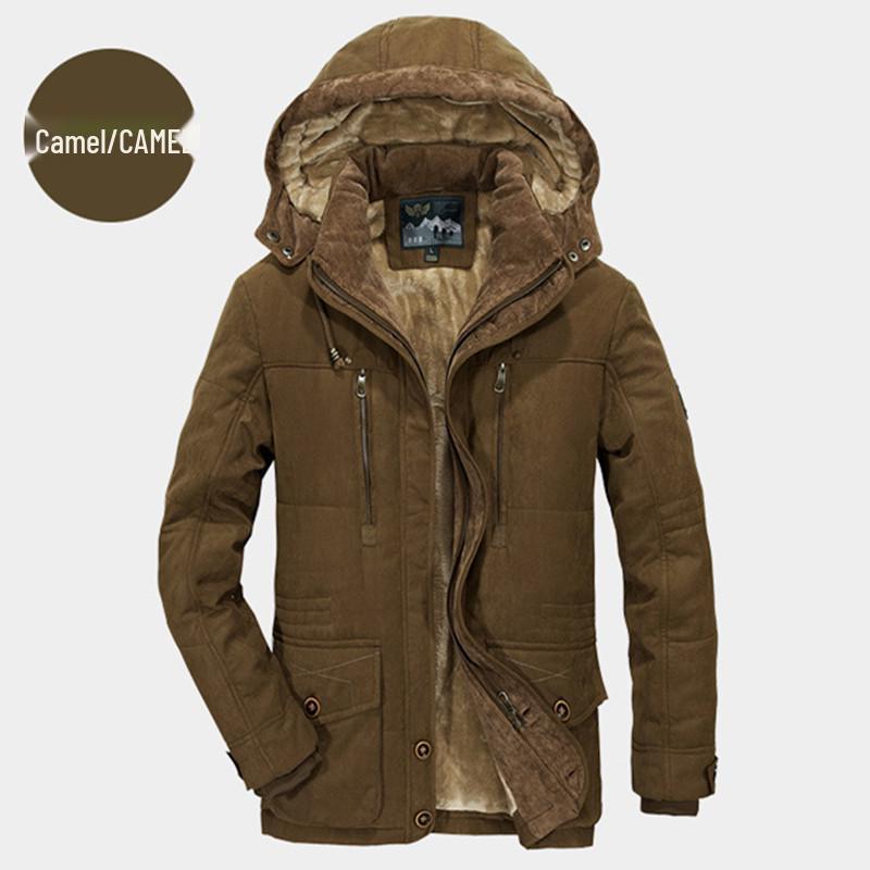 Синяя плюшевая куртка-пуховик с 3D-карманом на молнии, хлопковая, свободного кроя, для молодежи