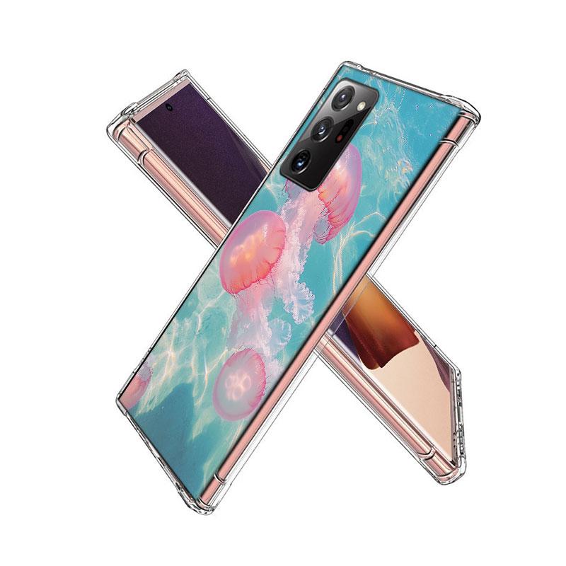 Enchanting Neon Jellyfish Phone Case for Samsung A55 A35 A25 A15 A07 A05S A16 A17 A26 A36 A37 A56 A57 Galaxy Note 20 10 A50S A71
