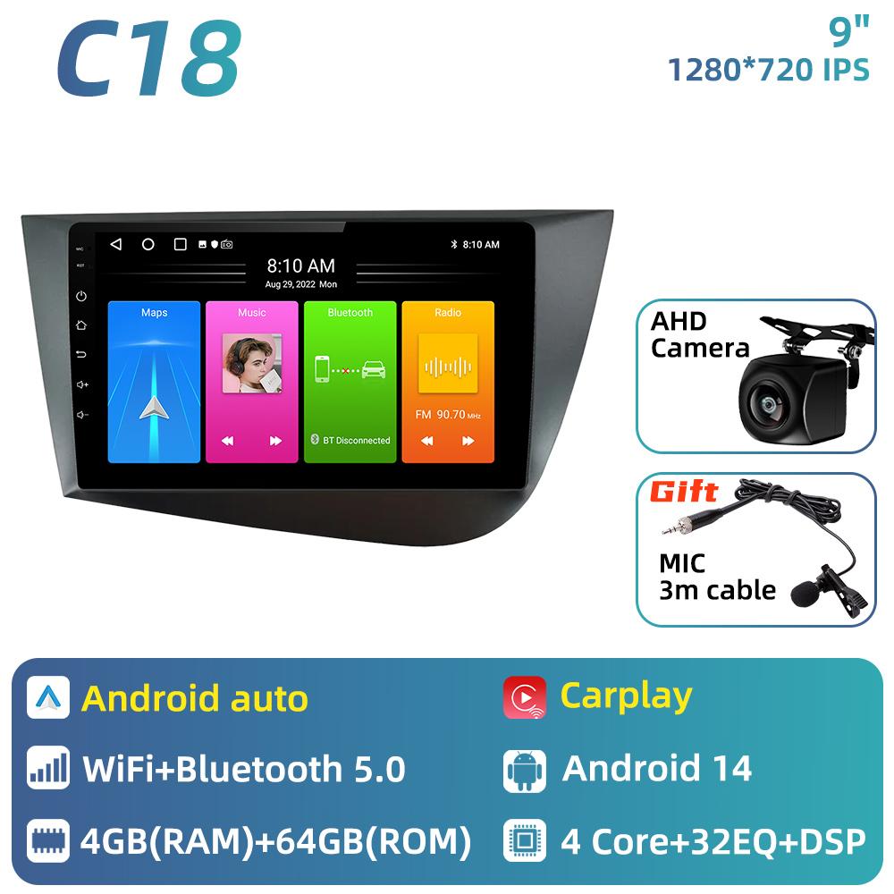 Car Radio For Seat Leon 2 MK2 2005 - 2012 Car Multimedia Player Android Carplay Auto GPS Navigation Head Unit Stereo 2 Din 4G uio321