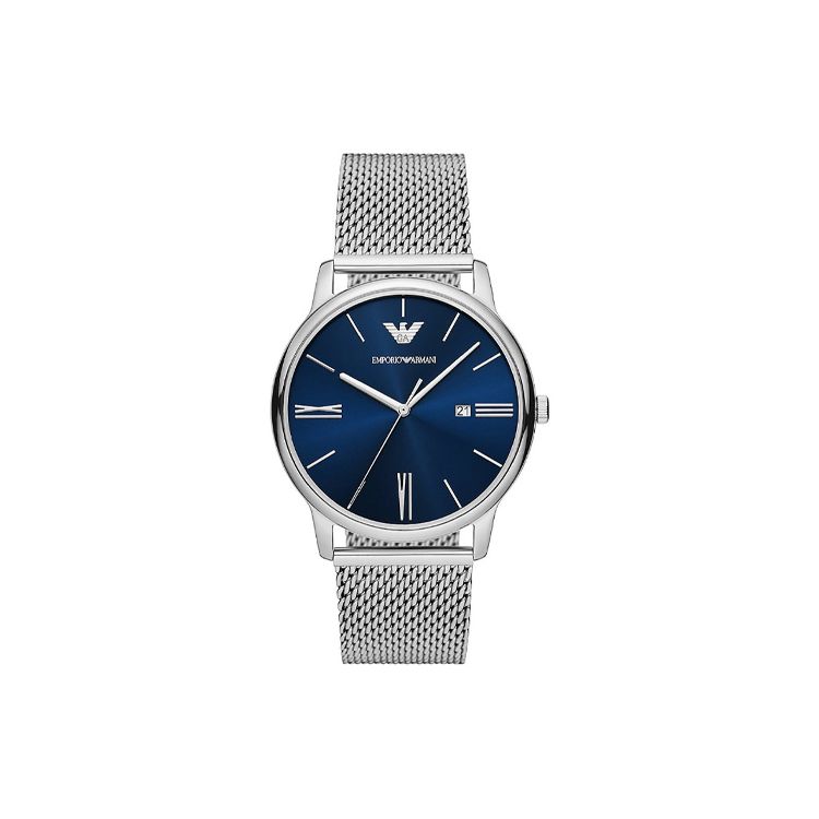 Emporio Armani Часы Кварцевый механизм Стальной ремешок 42 мм Синий циферблат Мужские часы AR11571-CLG