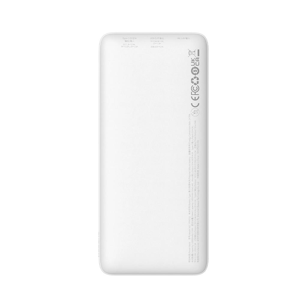 Powerbank Baseus Airpow 20W 10000Mah Z Kablem Baseus Simple Series Usb-A - Usb-C 30 Cm - Biały