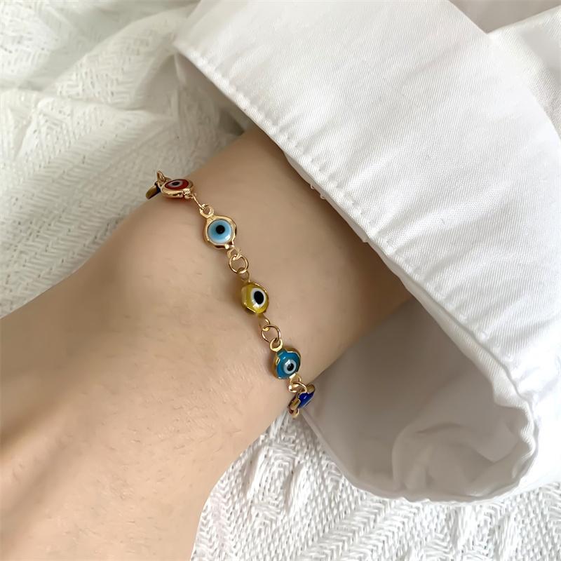 Trend Able Colorful Devil Eye Регулируемый браслет для женщин и мужчин Винтажный простой персонализированный браслет Подарки на день рождения