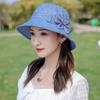 Весенне-летняя шляпа женская шляпа-ведро с пуговицей и бантом, универсальная шляпа от солнца с большими полями