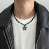 Gothic Punk Black Metal Thorn Necklace For Men And Women Hip-hop Fashion Star Pendant Dark Style Jewelry Gift