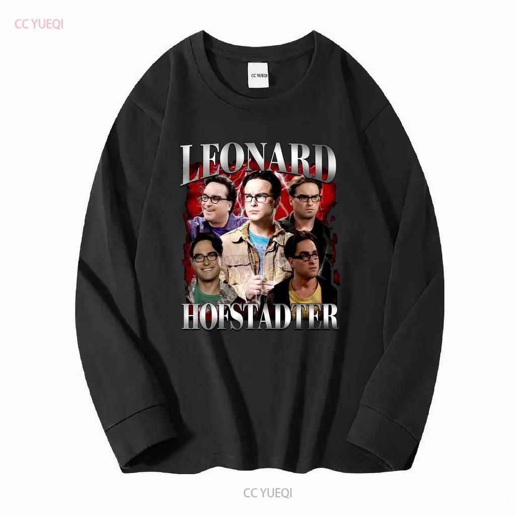 Ограниченный винтажный T-shirt Леонарда Хофстедтера Свитшот Рок-стиль Бутлег длинный или короткий рукав винтажный Стиранный Унисекс