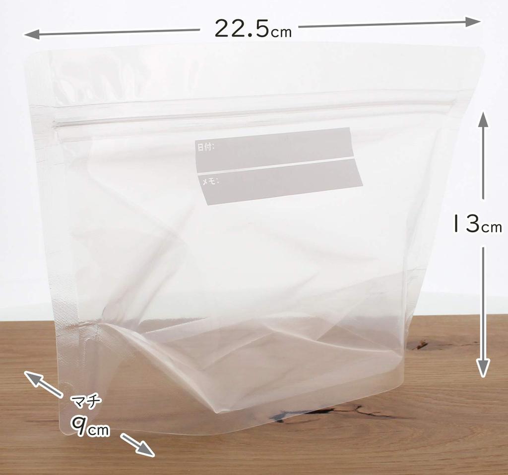 Бытовая японская сумка для хранения продуктов, застегивающаяся на молнию, упаковка 5 шт. x 200 шт., вставка 13 x см 9 KZ30 Прозрачная, не пропускающая запахи (проданный случай) приблизительно. 22,5