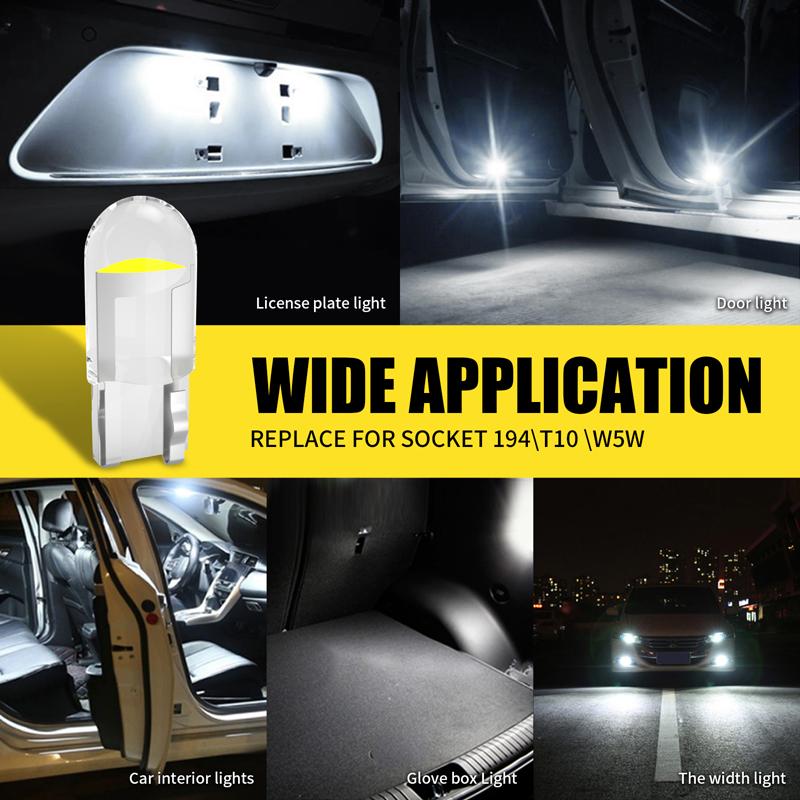 T10 LED W5W Canbus Glass COB 6000k Купольная лампа для чтения Маркерная лампа для номерного знака 168 194 192 DC 12 В Белый Красный