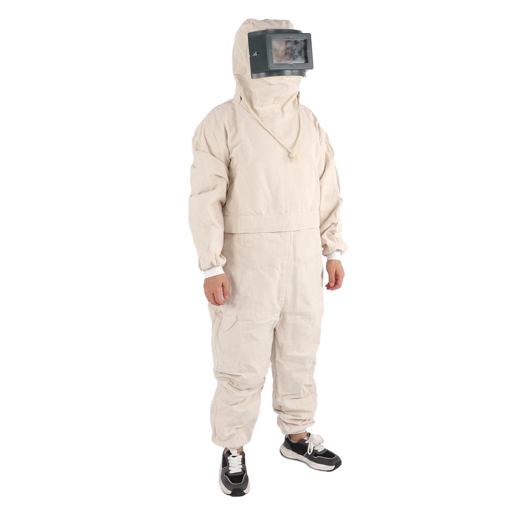 Full Protective Overalls Dustproof Breathable Sand Blasting Suit with Transparent Glass Face Shield