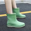 WTEMPO Women's Fashion Short Tube Rainshoes Kitchen Outdoor Anti Slip Flat Heel Thick Sole Waterproof Rubber Shoes Dropshipping Wholesale
