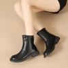 Женские короткие сапоги во французском стиле, новые готические туфли с мягкой подошвой и флисовой подкладкой для женщин, универсальные модные осенне-зимние сапоги для женщин
