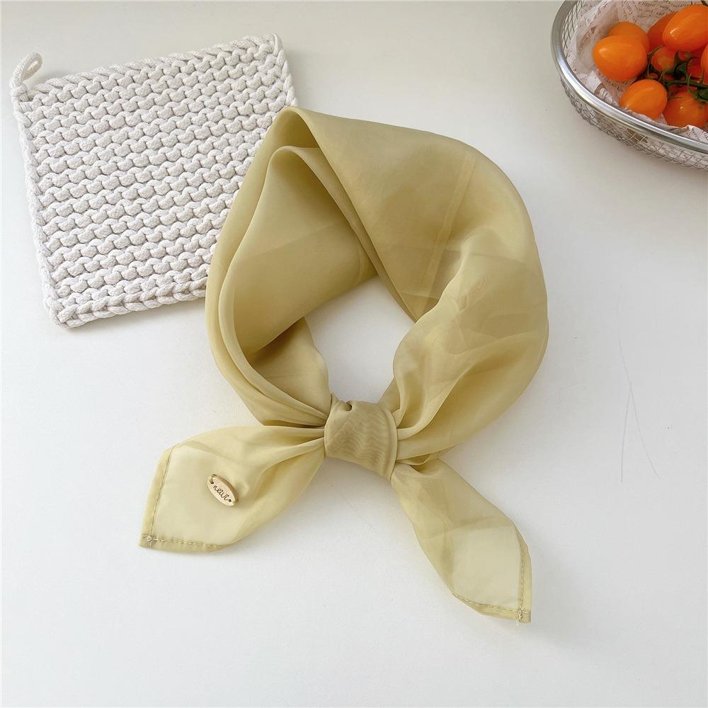 Thin Cotton Linen Scarves Solid Color Square Handkerchief Retro Pure Color Silk Scarf Women