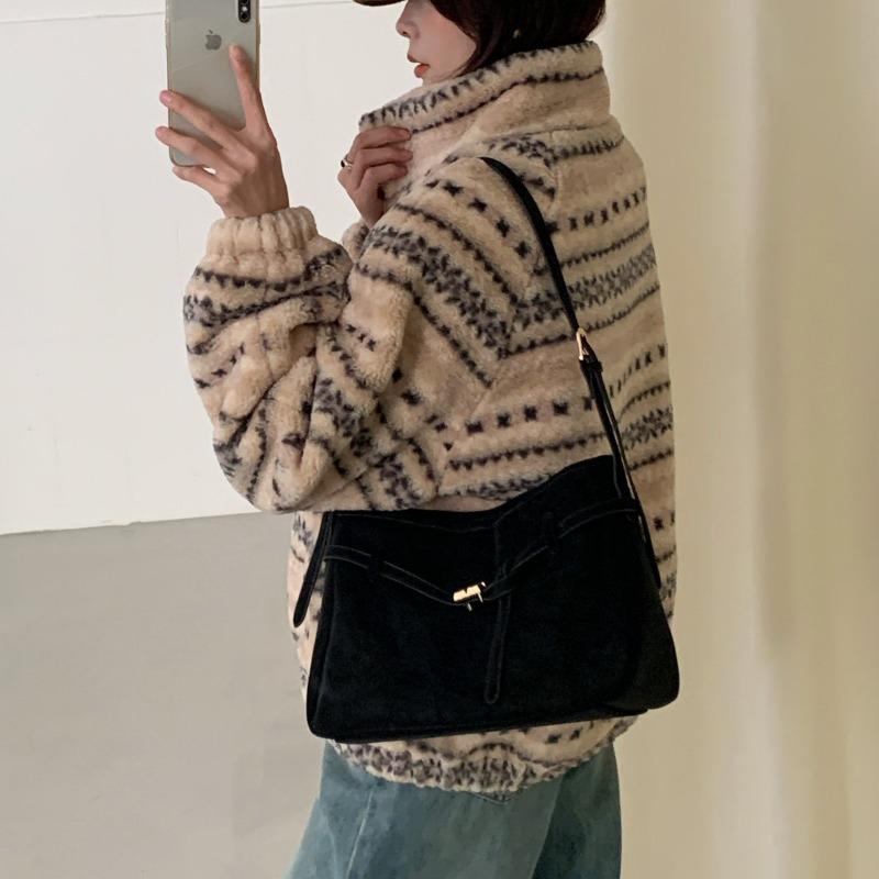 Сумка через плечо с утонченным дизайном для стиля business casual, Однолямочная сумка с дизайном под мышку, Сумка-ведро