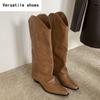 Винтажные дизайнерские женские сапоги до колена, модные рыцарские длинные сапоги, уличные женские лаконичные туфли на квадратном каблуке