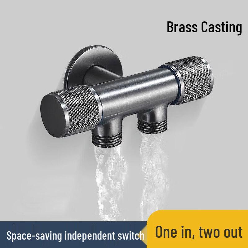 Gunmetal Grey Multi-Outlet Toilet Angle Valve