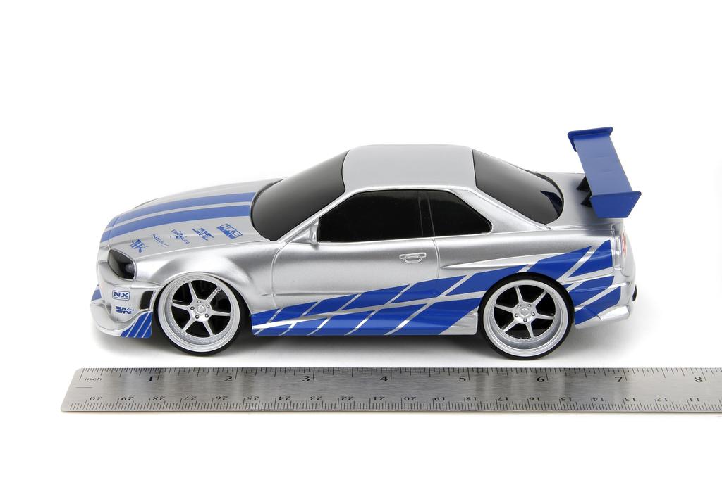Джада игрушки Форсаж 1:24 2002 Ниссан ГТР R34 Машинка на радиоуправлении RC, 2,4 ГГц, Игрушка для детей и взрослых